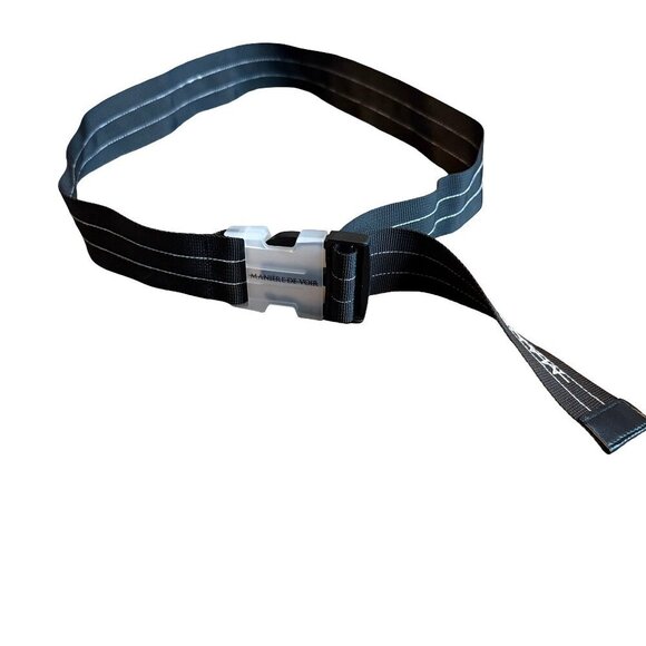 Maniere De Voir Black White Buckle Belt Pull Adjustable Casual Logo 37\